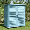 WYRMB Double-Door Garden Storage Cabinet, 3-Tier, Blue view 2