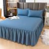Homxi Bed Skirt, 180 x 220 cm, Elastic Solid Dark Blue view 1