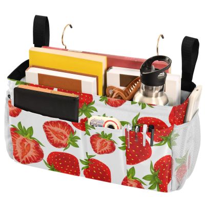 FRODOTGV Nightstand Caddy, Hanging Bed Organizer for Headboards and Bunk Beds, Strawberry