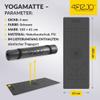 4FIZJO Fitness Mat with Carrying Strap, 183 x 61 cm, 4 mm, Natural PU Rubber, Non-Slip, Black view 3