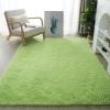 YUANWAN Shaggy High-Pile Rug, 170 x 240 cm, Washable and Non-Slip, Light Green view 1