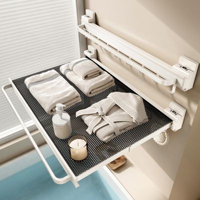 Extendable Bathroom Towel Bar, No-Drill Suction Cup, 60 cm (23.6 in)