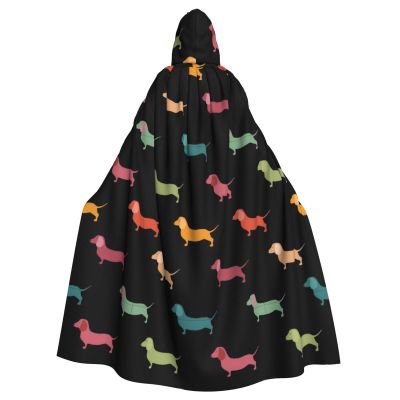 Yiyilong Unisex Hooded Cape with Dachshund Motif