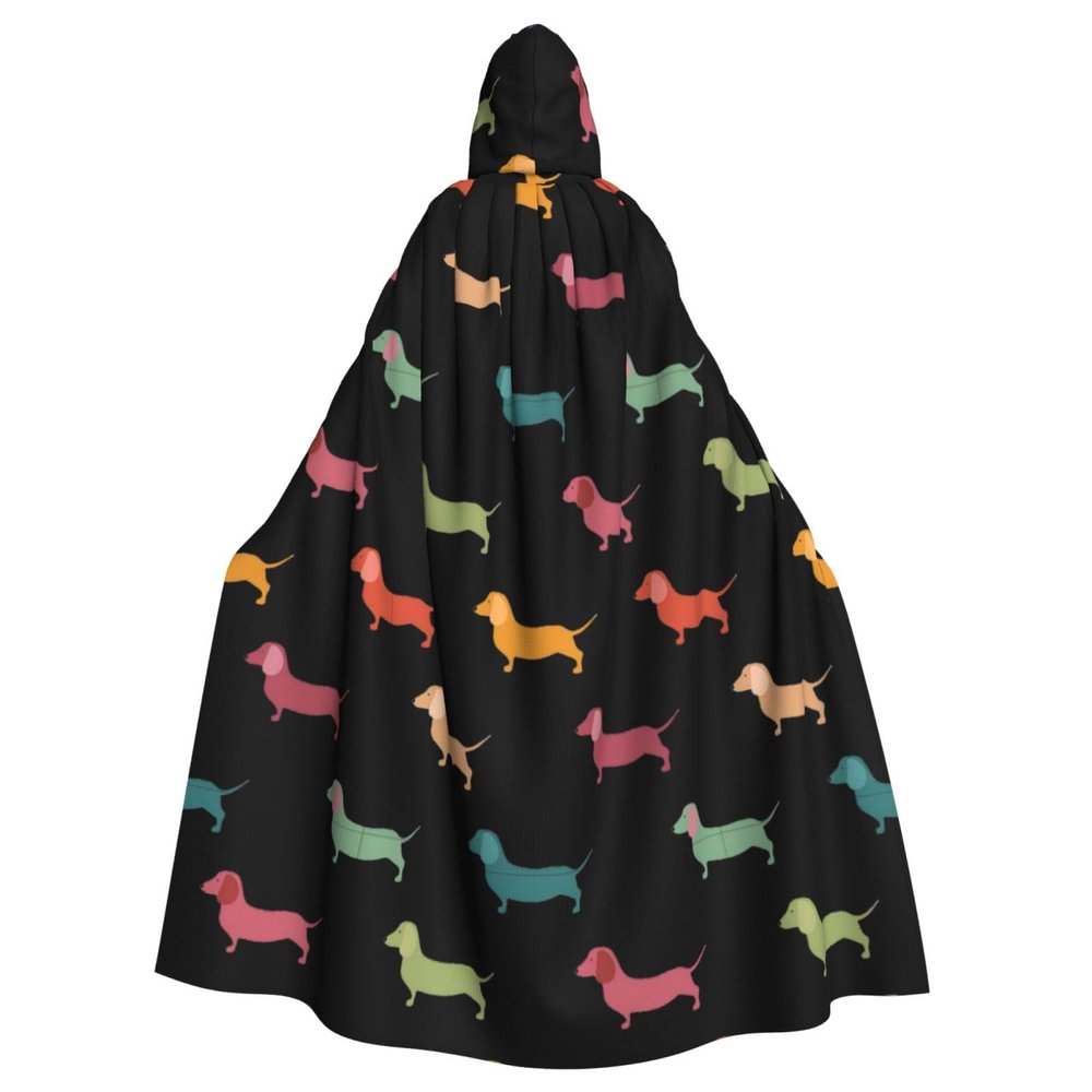 Yiyilong Unisex Hooded Cape with Dachshund Motif