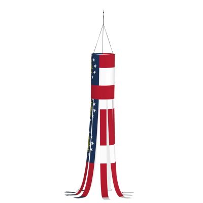 TTYDOKLA Fall Windsock with Georgia Flag, Hanging Thanksgiving Ghost Windsock for Outdoor Decor