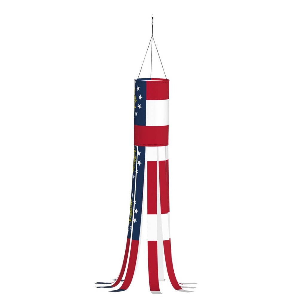 TTYDOKLA Fall Windsock with Georgia Flag, Hanging Thanksgiving Ghost Windsock for Outdoor Decor