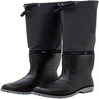 ZGYOZMNG Hip Waders with Boots, Lightweight, Adjustable Drawstring, Black, UK 8.5
