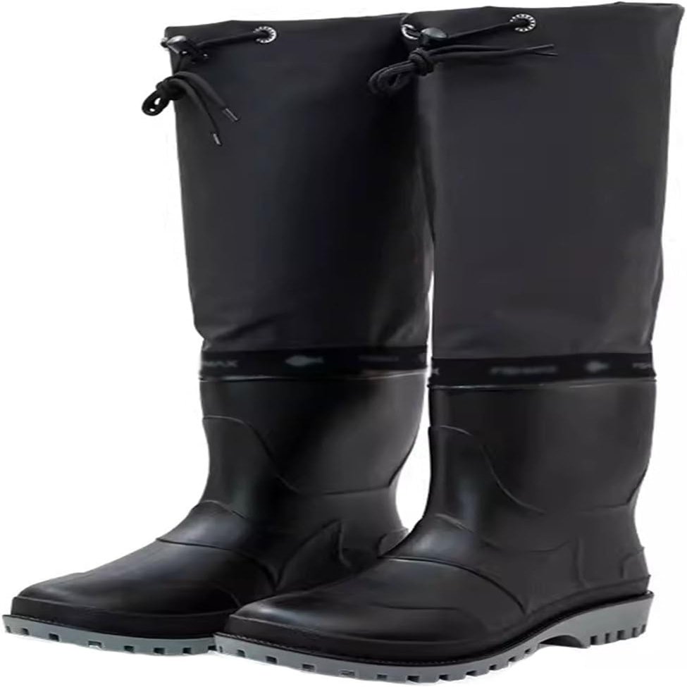 ZGYOZMNG Hip Waders with Boots, Lightweight, Adjustable Drawstring, Black, UK 8.5