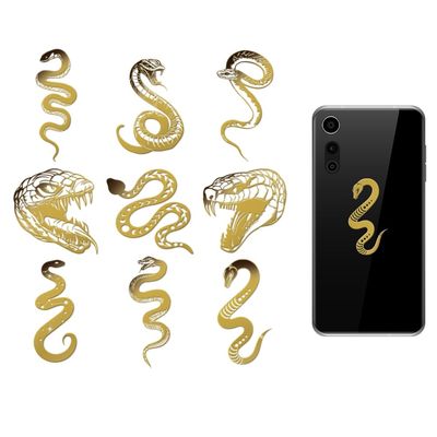 OLYCRAFT 9-Piece 4 x 4 cm Gold Snake-Pattern Metal Stickers