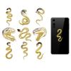 OLYCRAFT 9-Piece 4 x 4 cm Gold Snake-Pattern Metal Stickers view 1