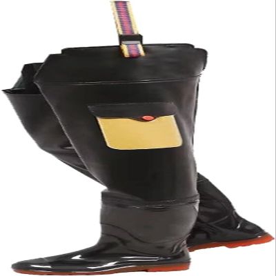 ZGYOZMNG Lightweight PVC Hip Waders with Pocket, Black, Size 9