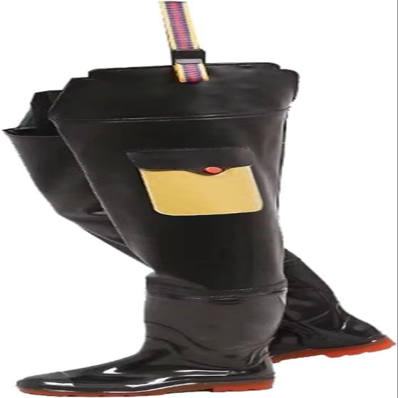 ZGYOZMNG Lightweight PVC Hip Waders with Pocket, Black, Size 9