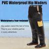 ZGYOZMNG Lightweight PVC Hip Waders with Pocket, Black, Size 9 view 2