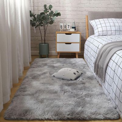 XUEDNGM Plush Shaggy Runner Rug 40 x 290 cm, Light Gray