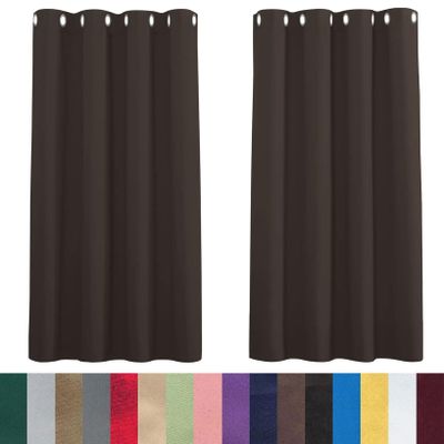 CHENMIAO Blackout Curtains 120 x 190 cm, Soft Sound-Reducing Window Curtains, Brown