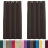 CHENMIAO Blackout Curtains 120 x 190 cm, Soft Sound-Reducing Window Curtains, Brown view 1