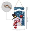 Snowman Wooden Sign with Shark Print, Christmas Hanging Decoration view 2
