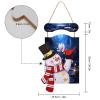 Christmas Snowman Wooden Sign with Night Lotus Flower Print view 2