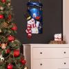 Christmas Snowman Wooden Sign with Night Lotus Flower Print view 4