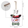 Holiday Snowman Wooden Sign with Rope, Stocking Gift Box Print, Christmas Wall Hanging Decoration for Home view 2