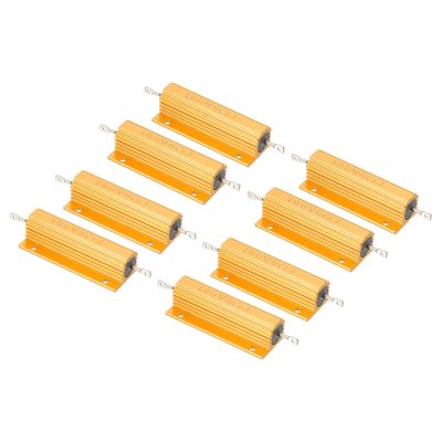 PATIKIL 100W 8 Ohm Aluminum Wirewound Resistor Kit, 8-Piece, 5% Tolerance, Gold