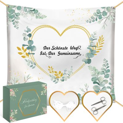 Modern Boho Wedding Heart Cutout Sheet, 200 x 180 cm