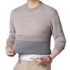 KEKUBUWE Men's Warm Sherpa-Lined Crewneck Sweater, Beige, XXL view 1