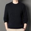 KEKUBUWE Men's Warm Sherpa-Lined Crewneck Sweater, Beige, XXL view 4