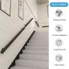 DMCHENGMA Black Metal Stair Handrail, 30–600 cm Round Tube Railing for Indoor and Outdoor Use, Wall-Mounted Stainless Steel Handrail (390 cm) view 4