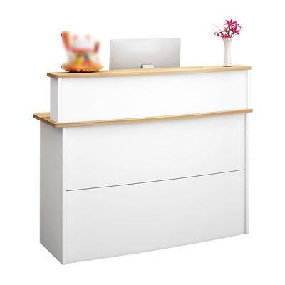 Wooden Desk with Drawer, Reception Desk for Home, Office, Salon & Spa, 100 x 42 x 102 cm