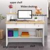 Wooden Desk with Drawer, Reception Desk for Home, Office, Salon & Spa, 100 x 42 x 102 cm view 3