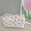 LYEAA Quilted Makeup Bag for Women, Cotton, Zipper, Berry Pattern, 320 × 150 × 80 mm (12.6 × 5.91 × 3.15 in) view 3