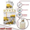 BERONAGE Construction Vehicle Kids' Bedding Set, 135 x 200 cm + 80 x 80 cm, 100% Cotton Renforcé-Linon view 2