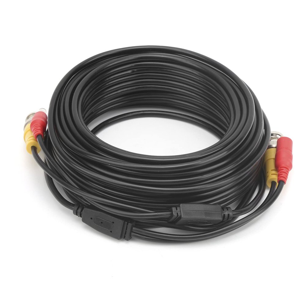 Naroote BNC Cable, Camera Cable with Stable Transmission, Black PVC Video Cable for Security Cameras (30 m/98.4 ft)