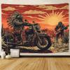 CTAMM Indians on Motorcycles Cactus and Sunset Tapestry Wall Hanging view 2