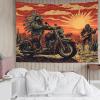 CTAMM Indians on Motorcycles Cactus and Sunset Tapestry Wall Hanging view 4