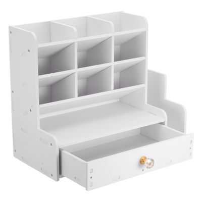 Marker Organizer with Drawer, Large Plastic Pen Holder