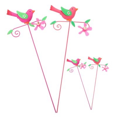 Milisten 4-Piece Bird Garden Stakes, Durable Metal with Spring Fasteners, Colorful Decor for Yard and Patio