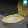 Heavy-Duty Glitter Toilet Seat, Soft-Close, Quick-Release, Silver view 4