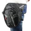 Motorcycle Leg Bag with Deep Leg Fit, Thigh Strap, Waterproof Tactical Travel Bag, Black with Red Sign view 3