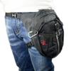Motorcycle Leg Bag with Deep Leg Fit, Thigh Strap, Waterproof Tactical Travel Bag, Black with Red Sign view 4