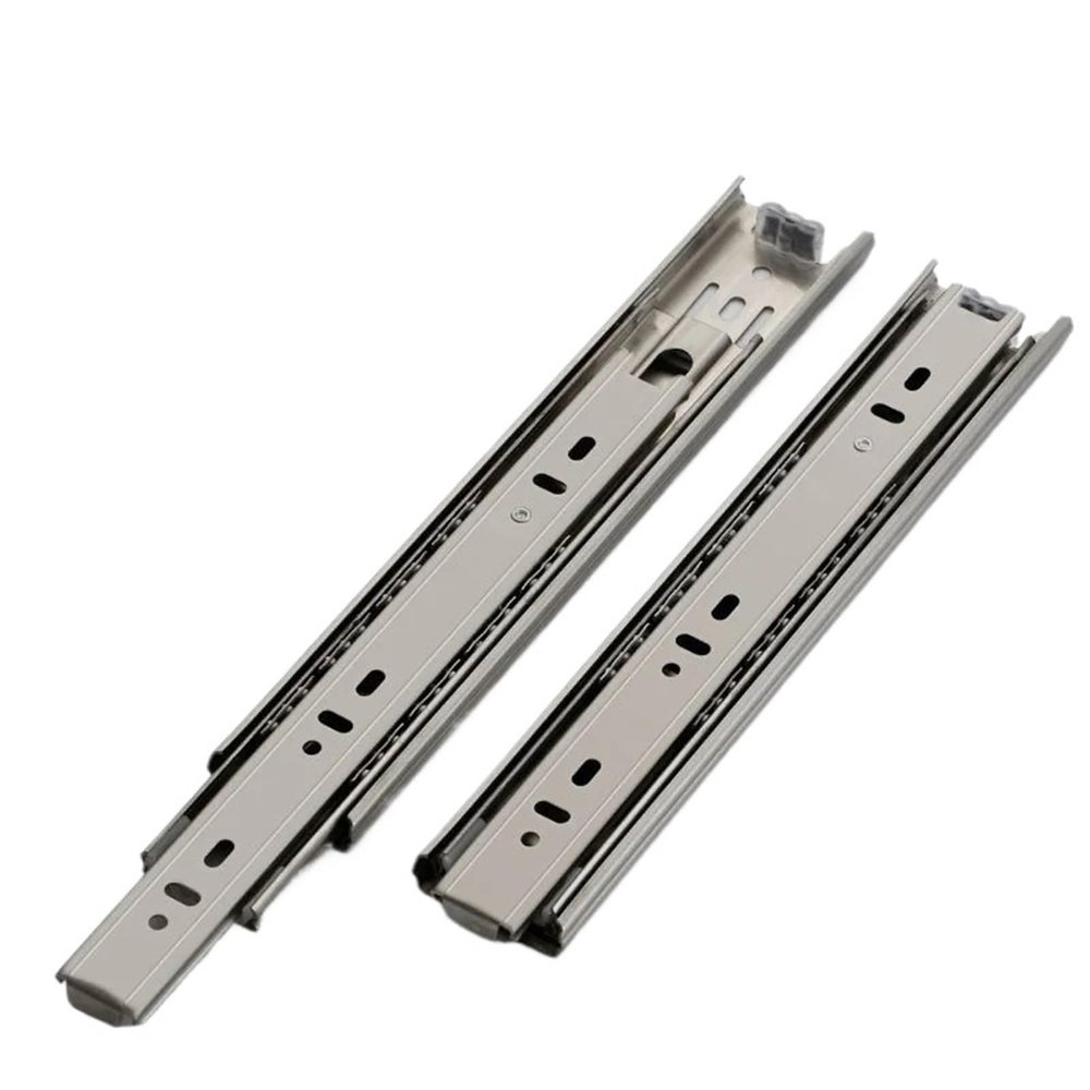 304 Stainless Steel Drawer Slides with Lock, 3-Section, Full-Extension, 45.7 cm