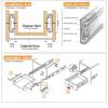 304 Stainless Steel Drawer Slides with Lock, 3-Section, Full-Extension, 45.7 cm view 4
