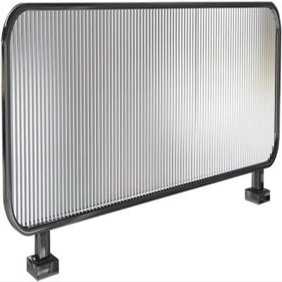 MJMLUCK Dining Area Divider, Privacy Screen, Translucent Striped Glass, Countertop Low Partition, Low Fence (Black, 50 x 60 cm)
