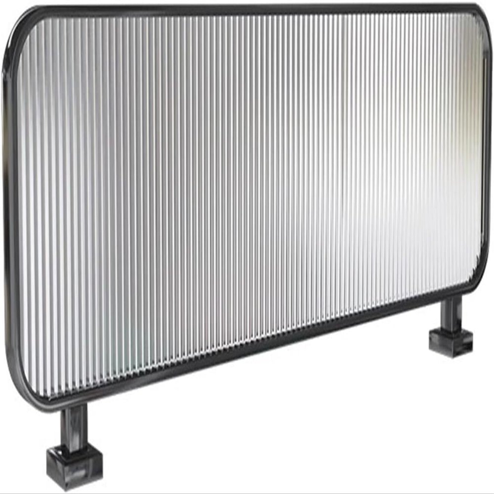 MJMLUCK Dining Area Divider, Privacy Screen, Translucent Striped Glass, Countertop Low Partition, Low Fence (Black, 50 x 60 cm)