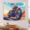 CTAMM Orange Rock Motorcycle Wall Tapestry with Blue Sky Background, 150 x 200 cm view 3