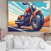 CTAMM Orange Rock Motorcycle Wall Tapestry with Blue Sky Background, 150 x 200 cm view 4
