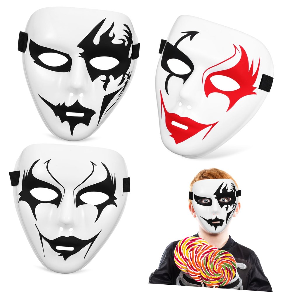 SOIMISS Halloween Horror Masks, 3-Piece PVC Cosplay Party Prop Set