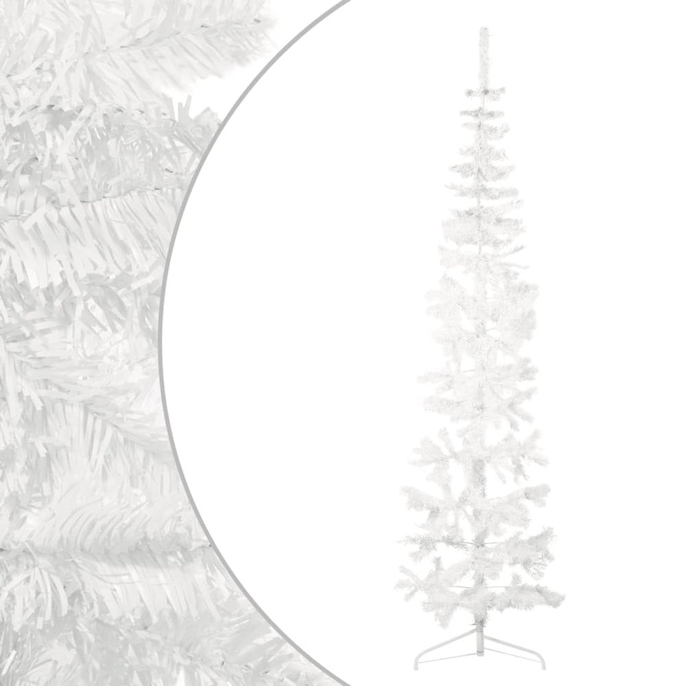 puraday Artificial Half Christmas Tree, White, 240 cm