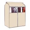 Fully Enclosed Hanging Garment Storage Bag with Window, Beige, 78 × 52 × 120 cm view 1
